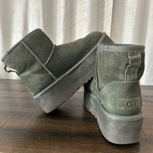 UGG Olive Suede Platform Boots